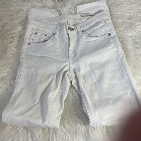 Rag & Bone Bright White Skinny Mid Rise Jeans Sz 24 - Picture 4 of 9